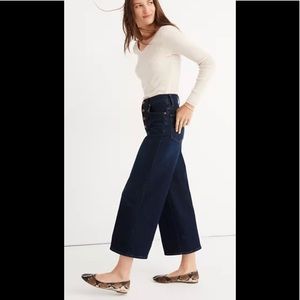 Madewell wide leg cropped jeans size 27 indigo